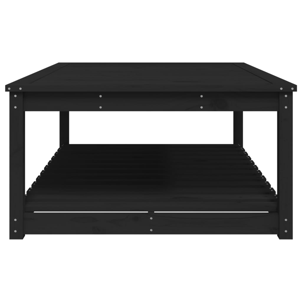 Mesa de jardín 121x82,5x45 cm madera maciza de pino negro