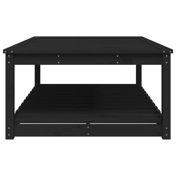 Mesa de jardín 121x82,5x45 cm madera maciza de pino negro