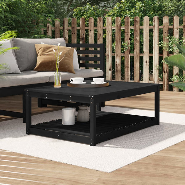 Garden table 121x82.5x45 cm solid pine wood black