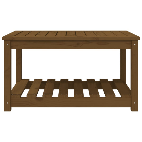Garden table 82.5x50.5x45cm solid pine wood honey brown