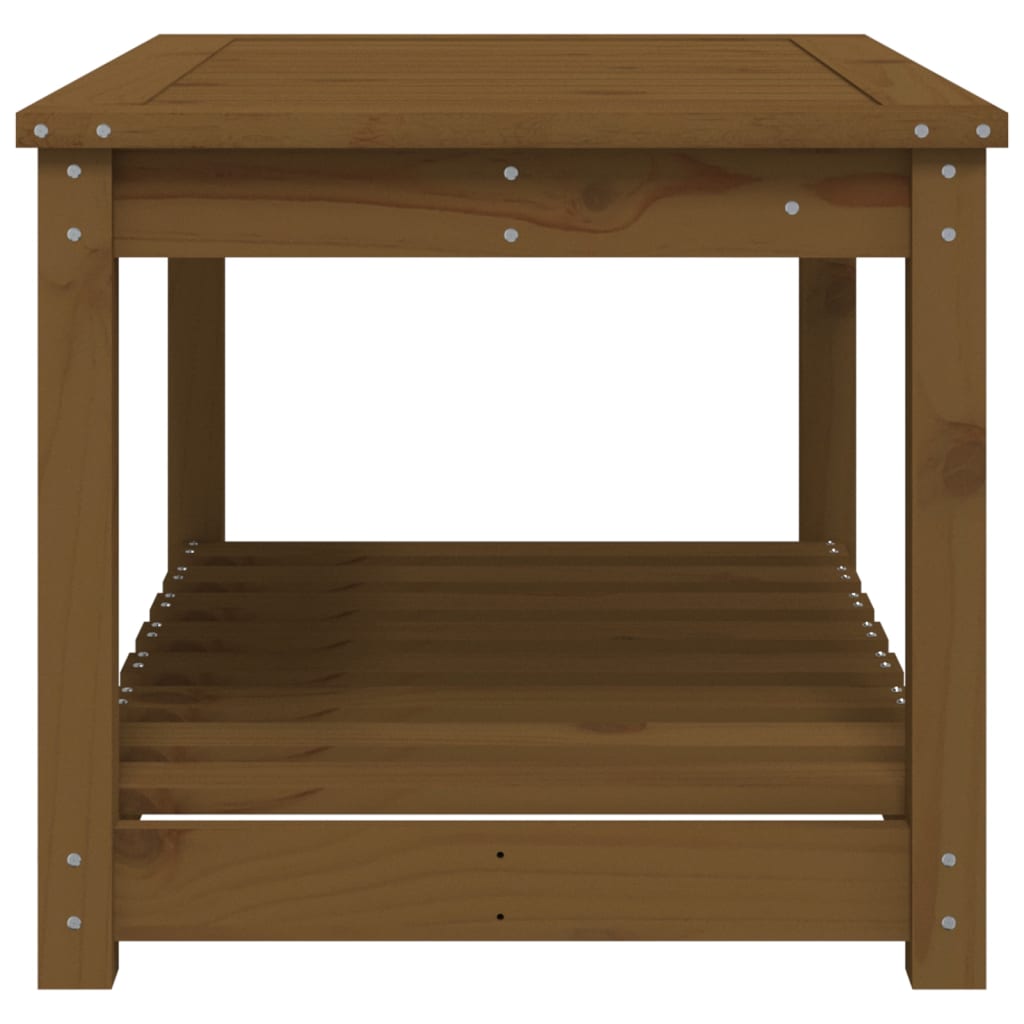 Garden table 82.5x50.5x45cm solid pine wood honey brown