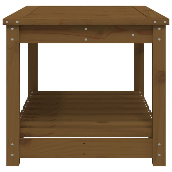 Mesa de jardín 82,5x50,5x45cm madera maciza de pino marrón miel