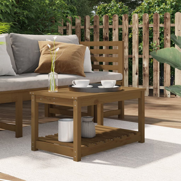 Garden table 82.5x50.5x45cm solid pine wood honey brown