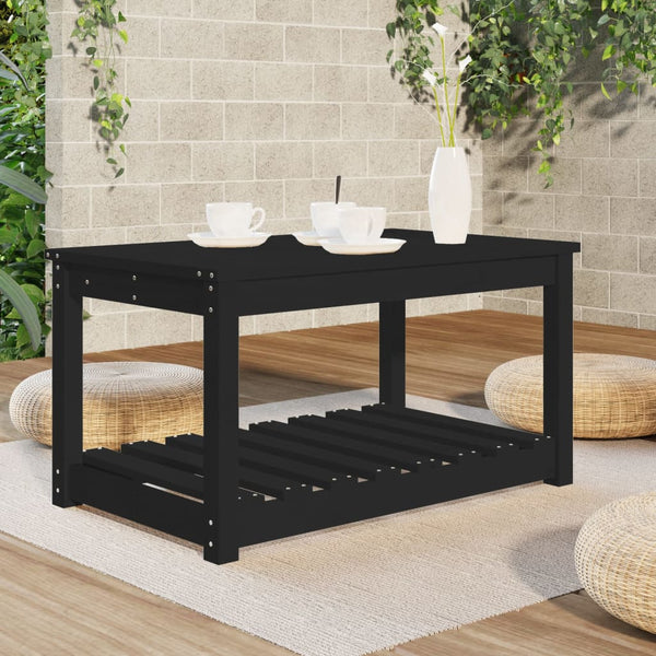 Garden table 82.5x50.5x45 cm solid pine wood black