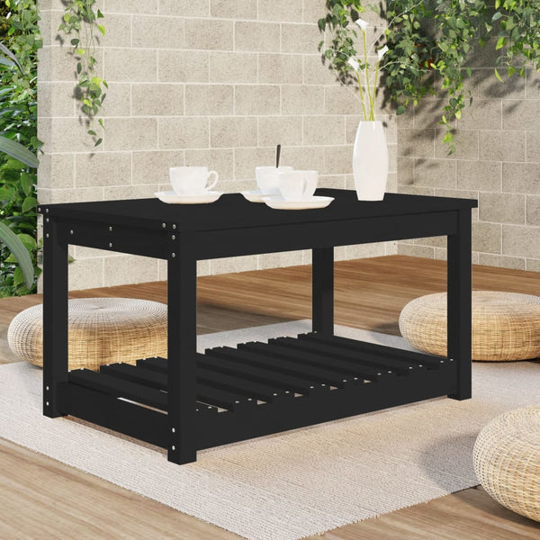 Mesa de jardín 82,5x50,5x45 cm madera maciza de pino negro