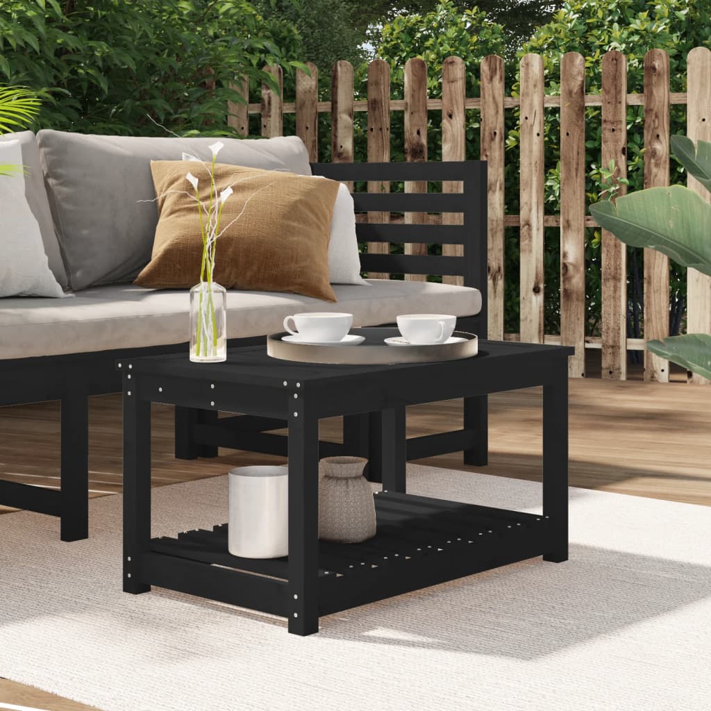 Garden table 82.5x50.5x45 cm solid pine wood black