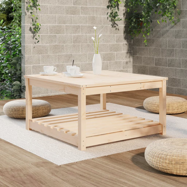 Mesa de jardín 82,5x82,5x45 cm madera maciza de pino