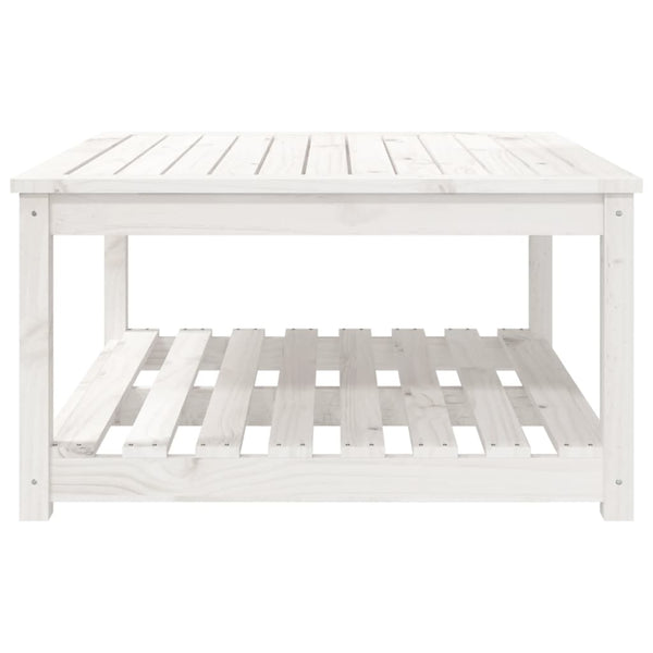 Garden table 82.5x82.5x45 cm solid pine wood white