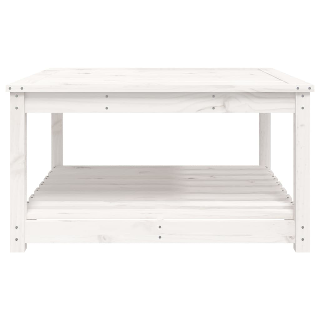 Garden table 82.5x82.5x45 cm solid pine wood white