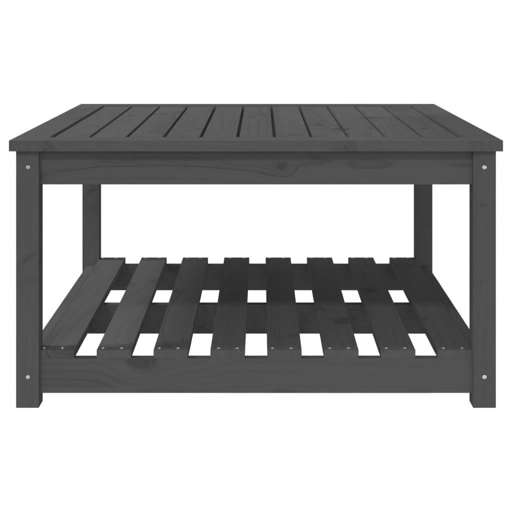 Garden table 82.5x82.5x45 cm solid pine wood gray