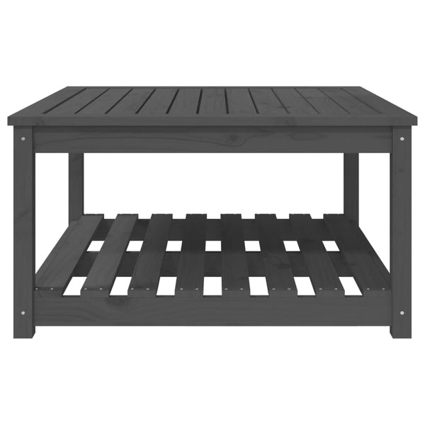 Garden table 82.5x82.5x45 cm solid pine wood gray