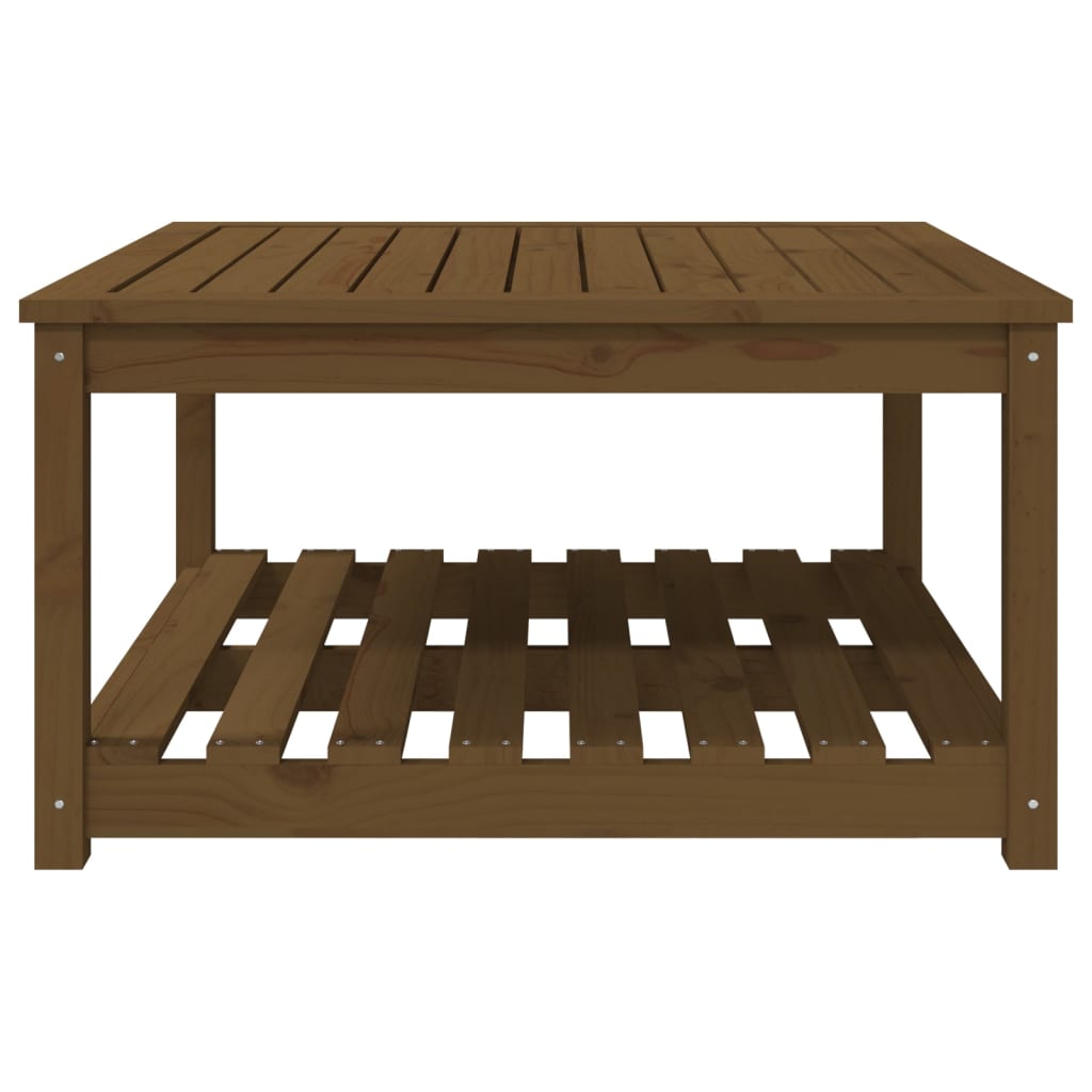 Garden table 82.5x82.5x45 cm solid pine honey brown