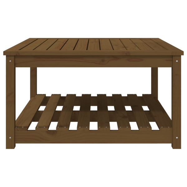 Garden table 82.5x82.5x45 cm solid pine honey brown