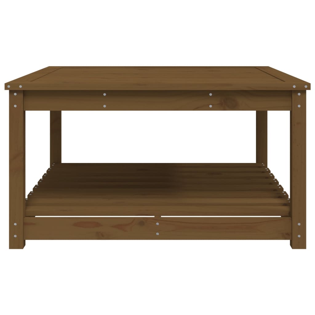 Garden table 82.5x82.5x45 cm solid pine honey brown