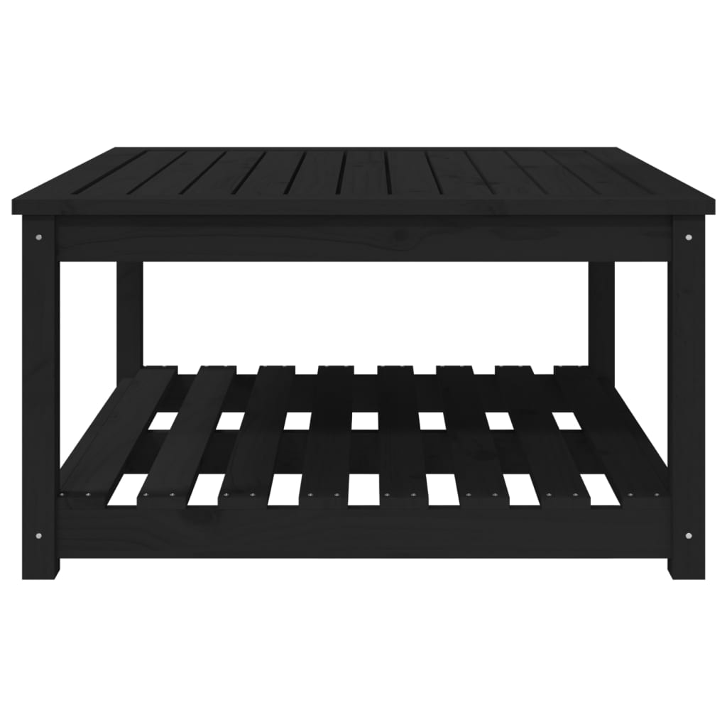 Mesa de jardín 82,5x82,5x45 cm madera maciza de pino negro