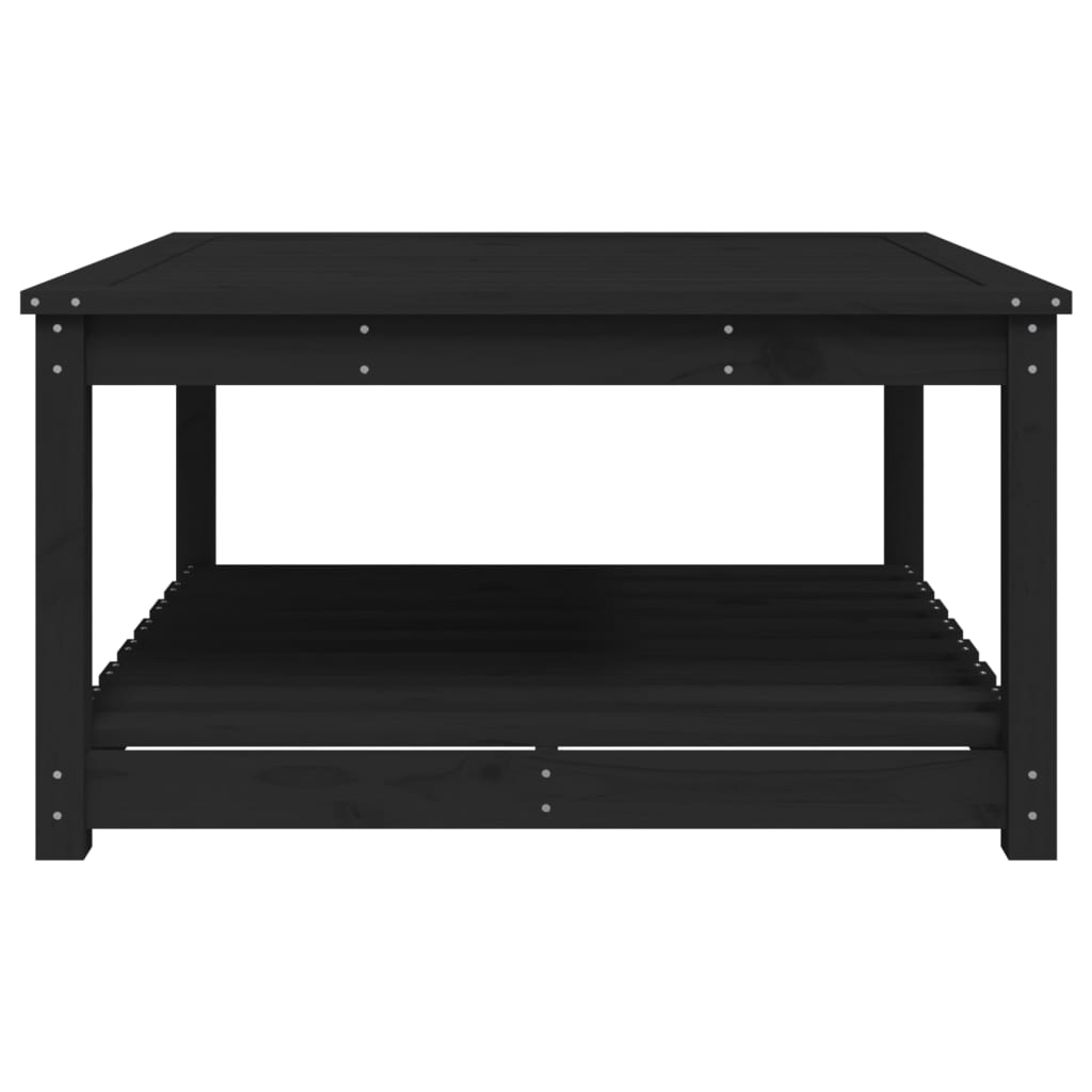 Mesa de jardín 82,5x82,5x45 cm madera maciza de pino negro