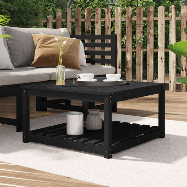 Garden table 82.5x82.5x45 cm solid pine wood black