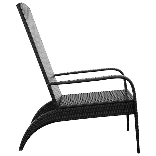 Black PE Wicker Adirondack Garden Chair