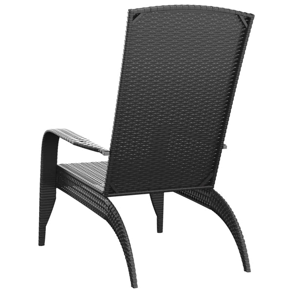 Black PE Wicker Adirondack Garden Chair