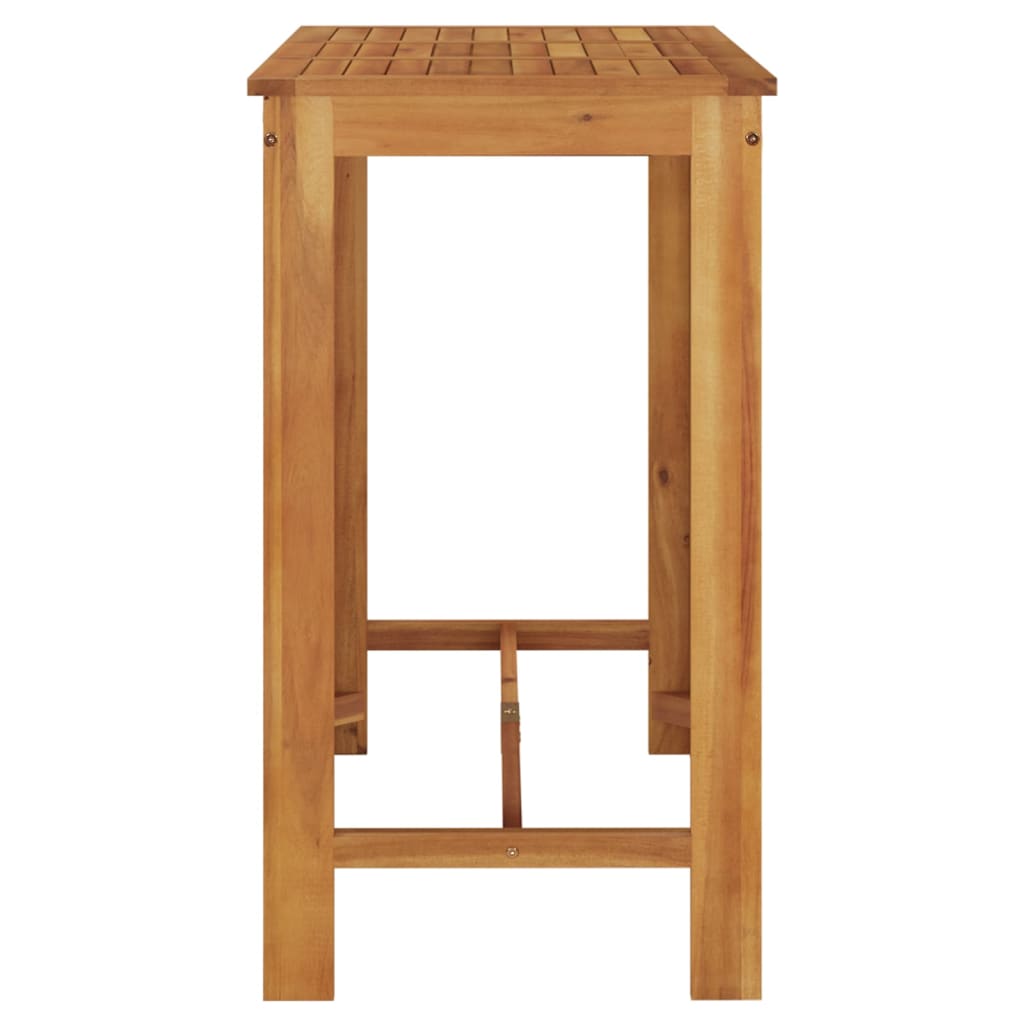 Mesa alta de jardín de madera maciza de acacia 120x60x105 cm