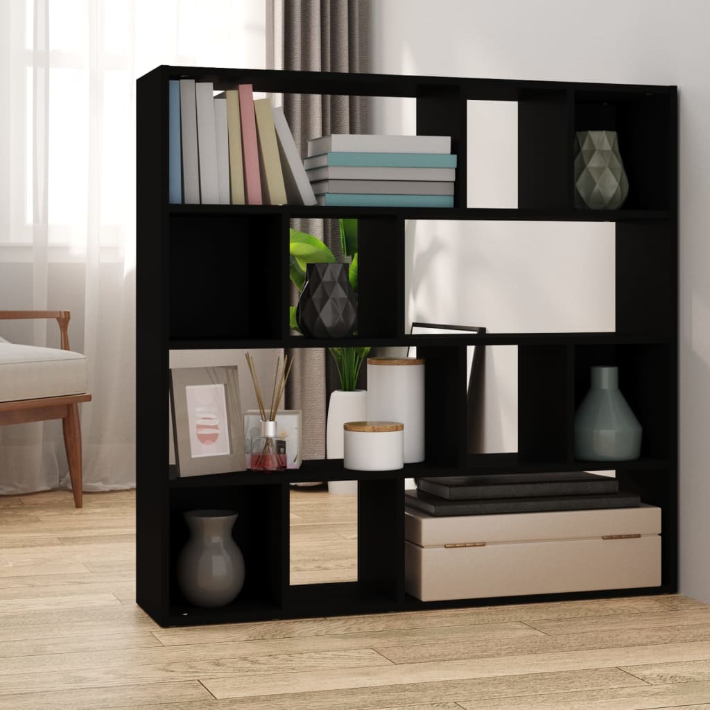 Bookcase/divider 105x24x102 cm black