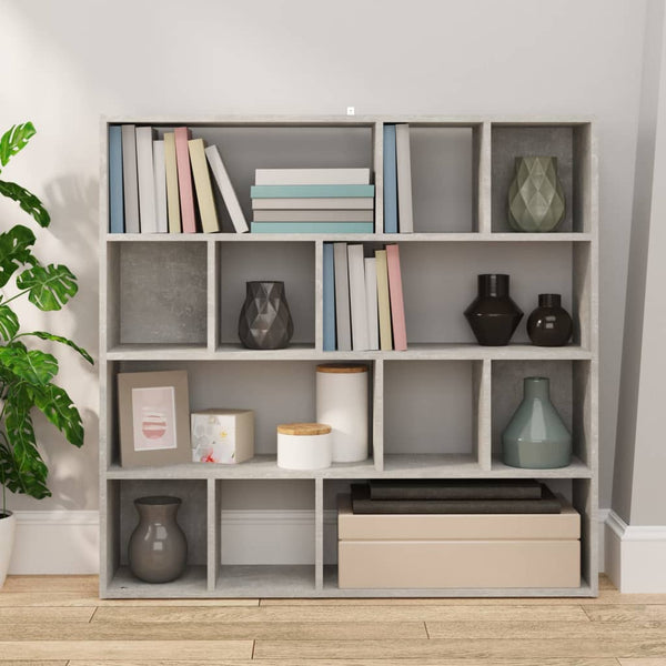 Bookcase/divider 105x24x102 cm cement gray