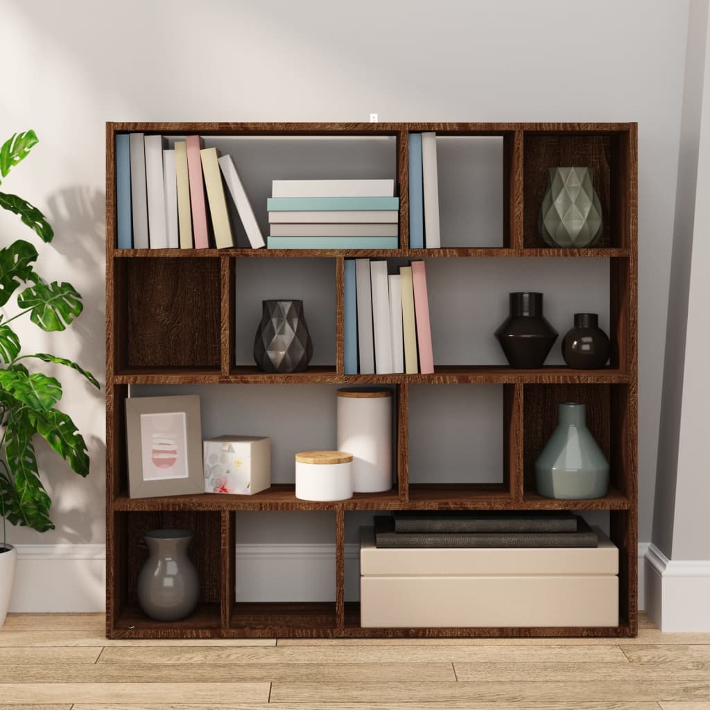 Bookcase/divider 105x24x102 cm brown oak