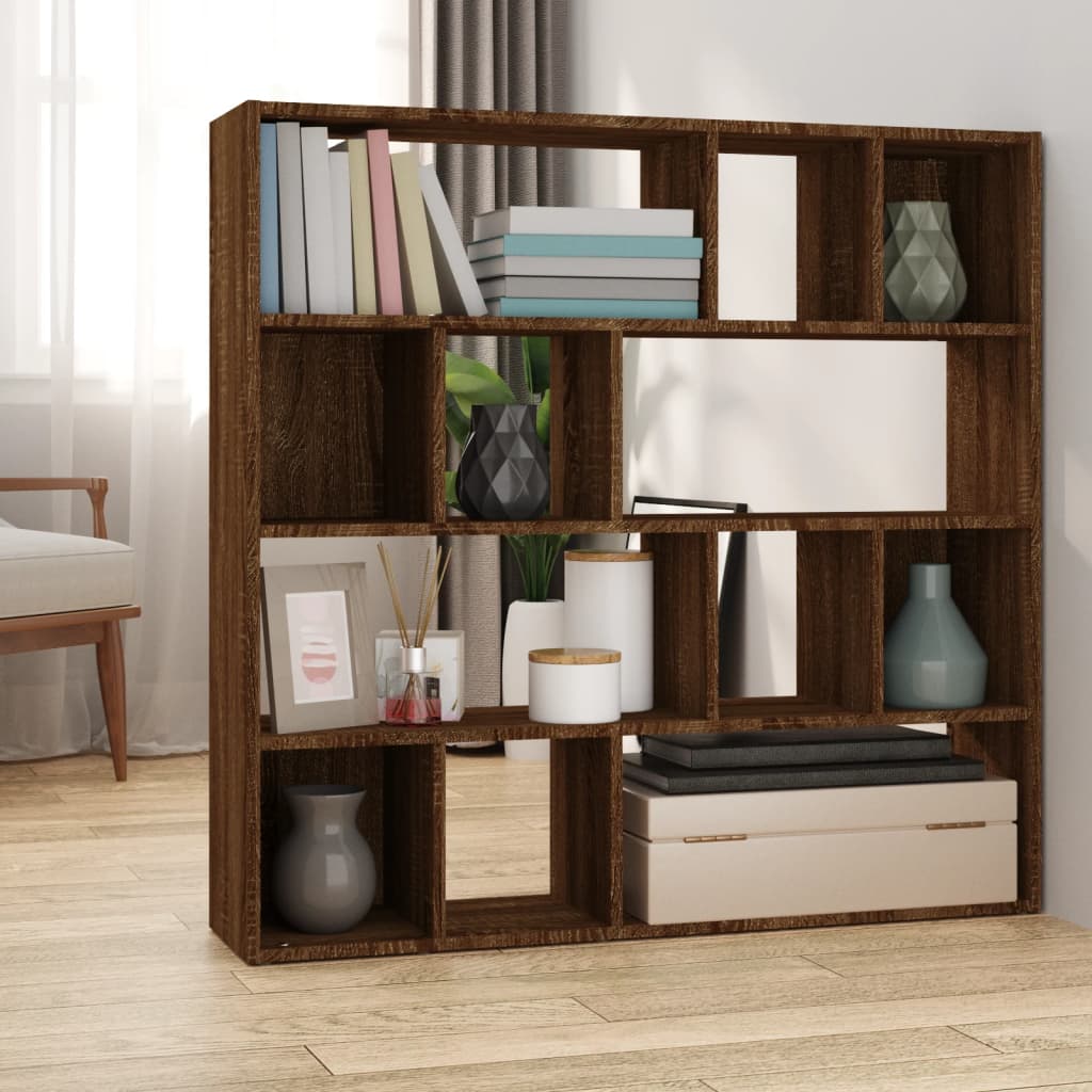 Bookcase/divider 105x24x102 cm brown oak