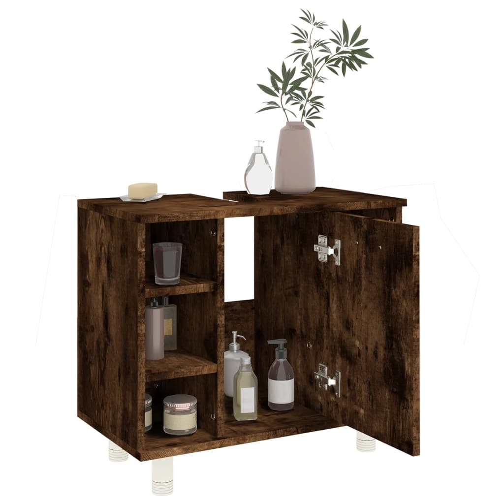 Mueble de baño de madera de roble ahumado