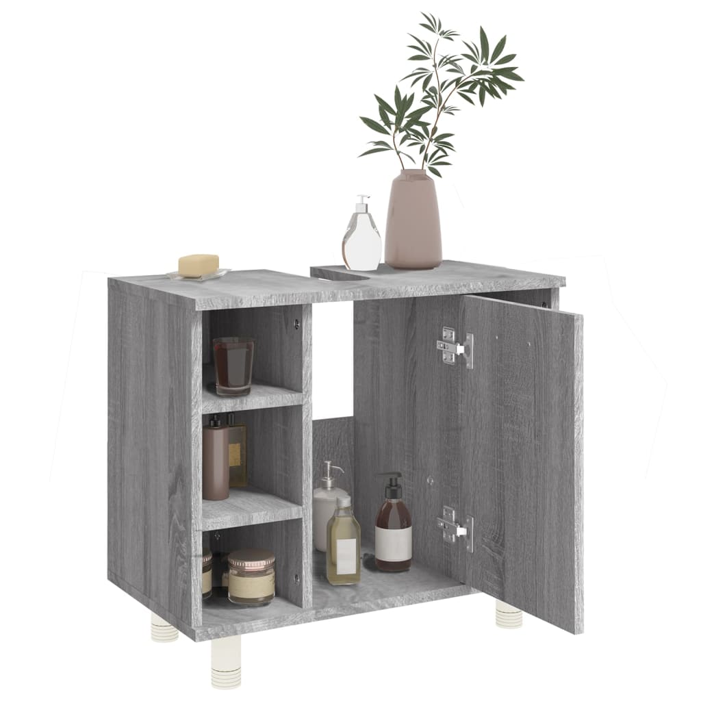 Mueble WC 60x32x53,5 cm fabricado en madera gris sonoma