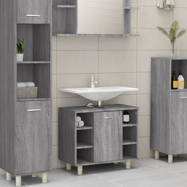 Mueble WC 60x32x53,5 cm fabricado en madera gris sonoma