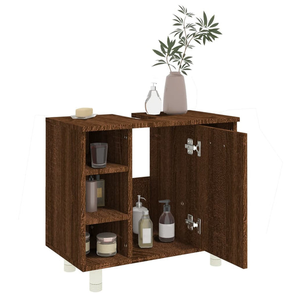 Armário de casa banho derivados de madeira carvalho castanho