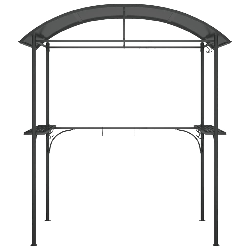 Gazebo churrasco prateleiras laterais 220x115x230 aço antracite