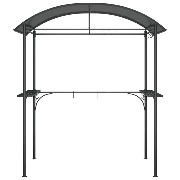 Gazebo churrasco prateleiras laterais 220x115x230 aço antracite