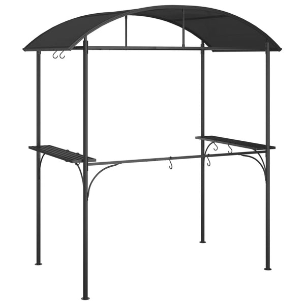 Gazebo churrasco prateleiras laterais 220x115x230 aço antracite