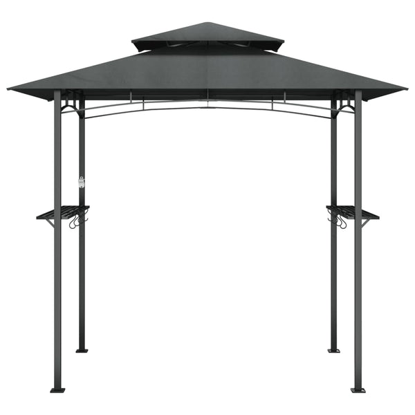 Gazebo churrasco prateleiras laterais 240x150x243 aço antracite