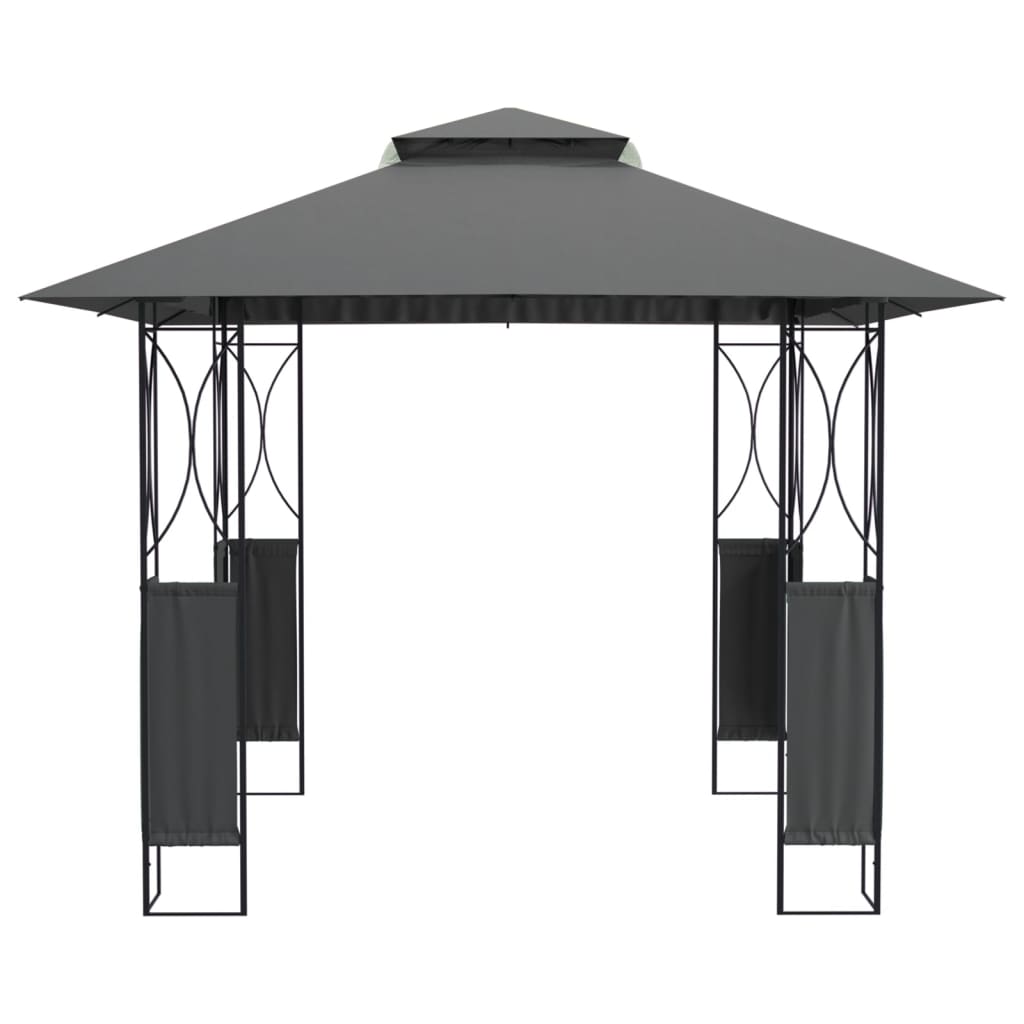 Gazebo com telhado 300x300x270 cm aço antracite