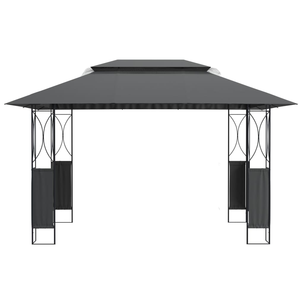 Gazebo com telhado 400x300x270 cm aço antracite