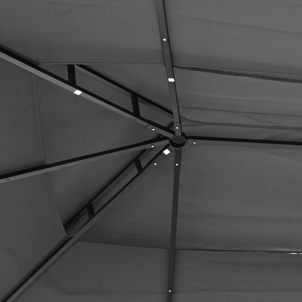 Gazebo com telhado 400x300x270 cm aço antracite