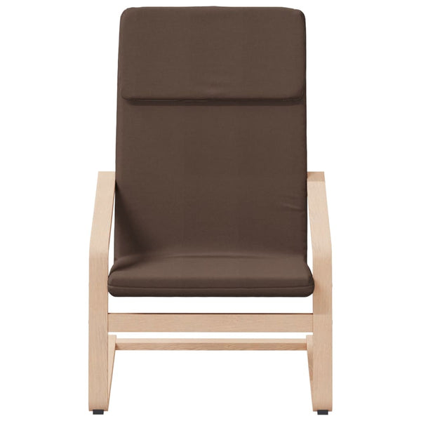 Cadeira de descanso c/ apoio de pés tecido castanho-escuro