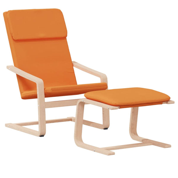 Cadeira de descanso com apoio de pés tecido amarelo-escuro