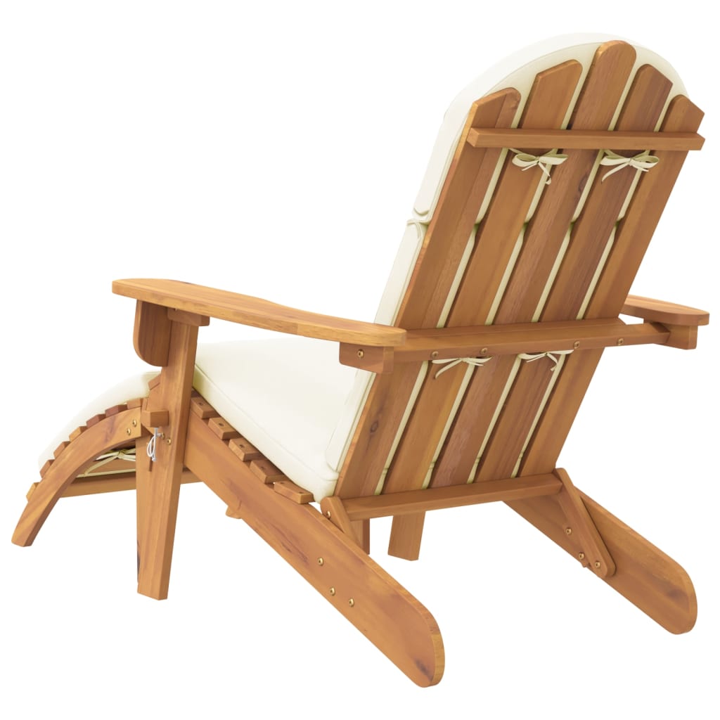 Cadeira de jardim Adirondack com apoio de pés acácia maciça