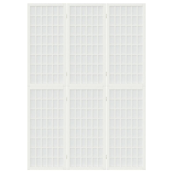 Biombo dobrável com 3 painéis estilo japonês 120x170 cm branco