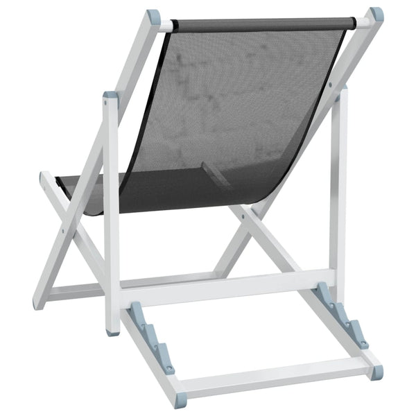 Cadeiras de praia dobráveis 2 pcs alumínio e textilene cinzento