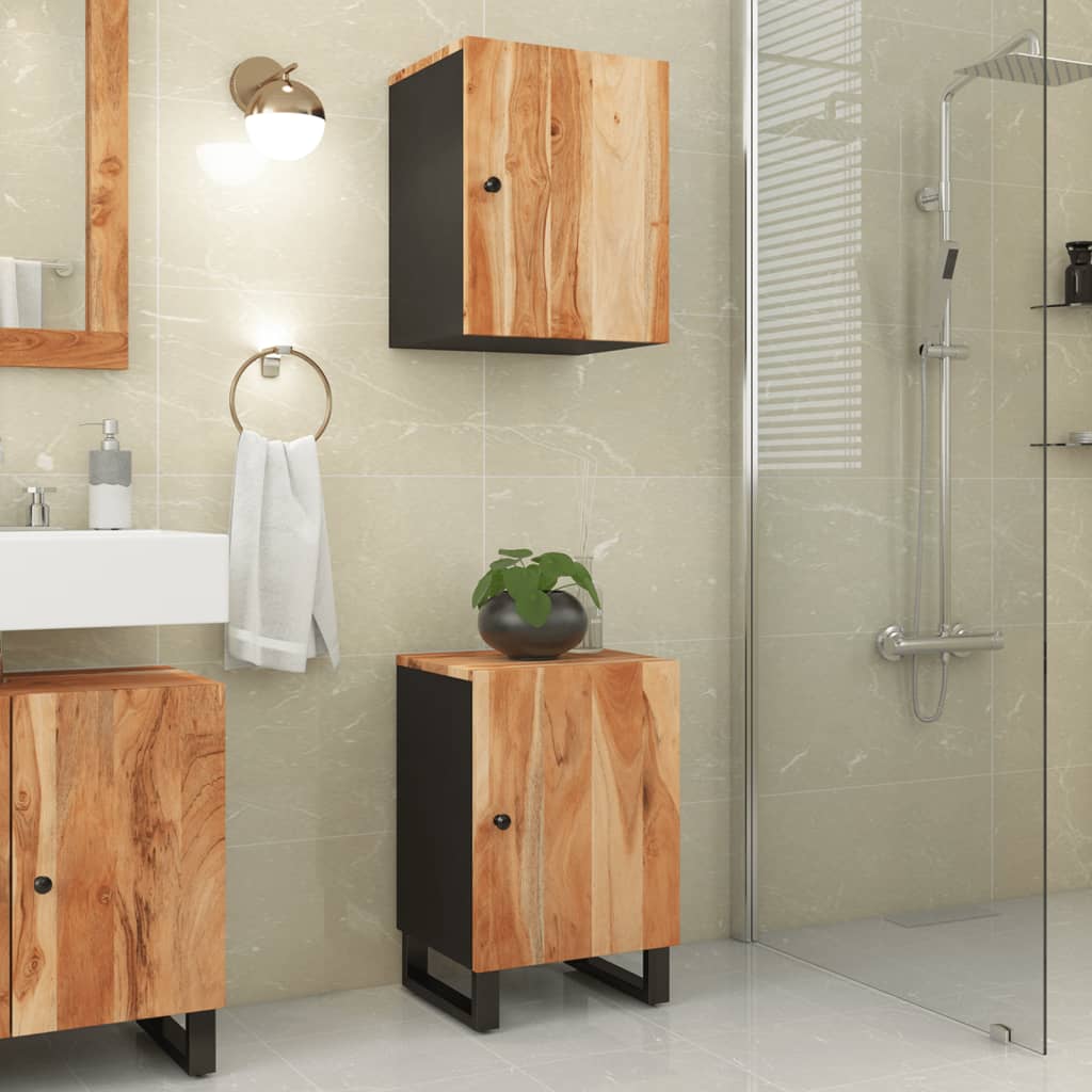 Armário de casa de banho 38x33x58 cm madeira de acácia maciça