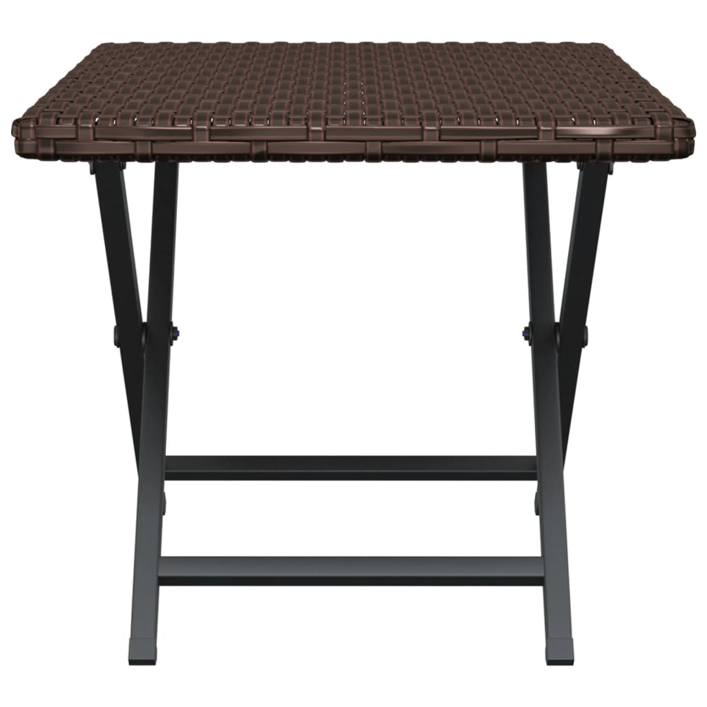 Mesa dobrável 45x35x32 cm vime PE castanho