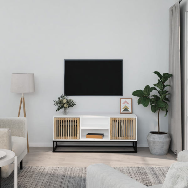 Móvel de TV 105x30x45 cm derivados de madeira e ferro branco