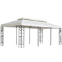 Gazebo com telhado duplo 6x3 m aço branco