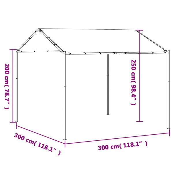 Tenda com toldo 3x3 m aço e tecido bege