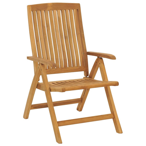 Cadeiras reclináveis de jardim 8 pcs madeira de teca maciça